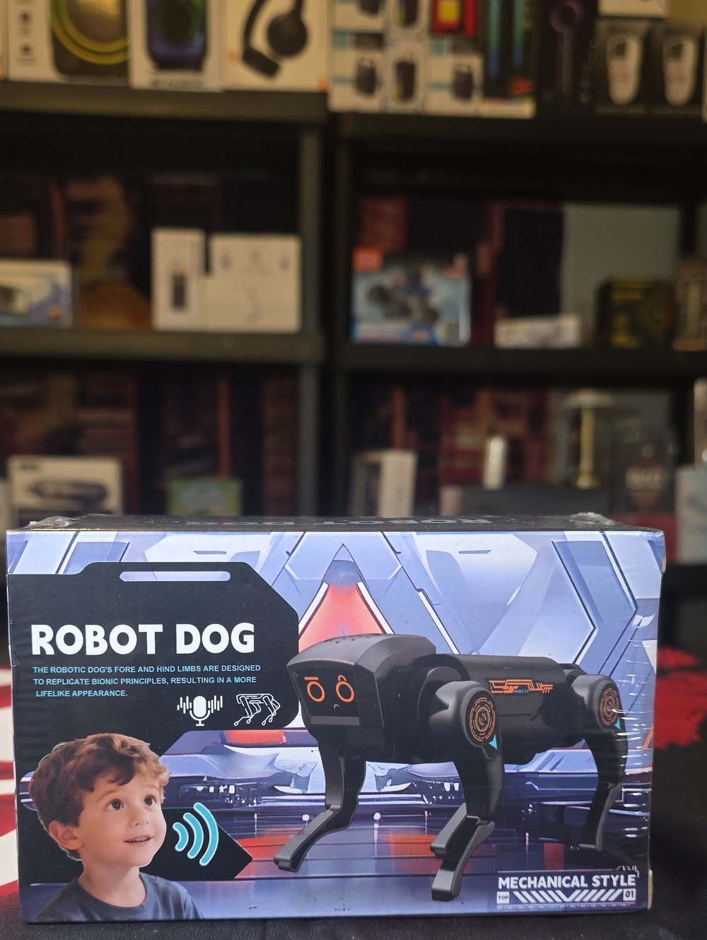 Robot Dog Mechanical Style Smart Toy - Black.  Factory Sealed